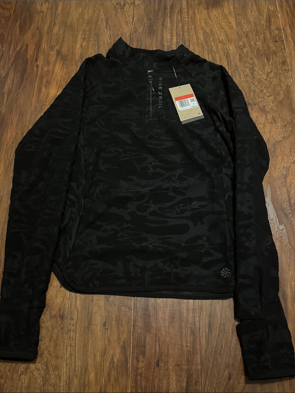 Nike Black Camo Long Sleeve Performance Top
